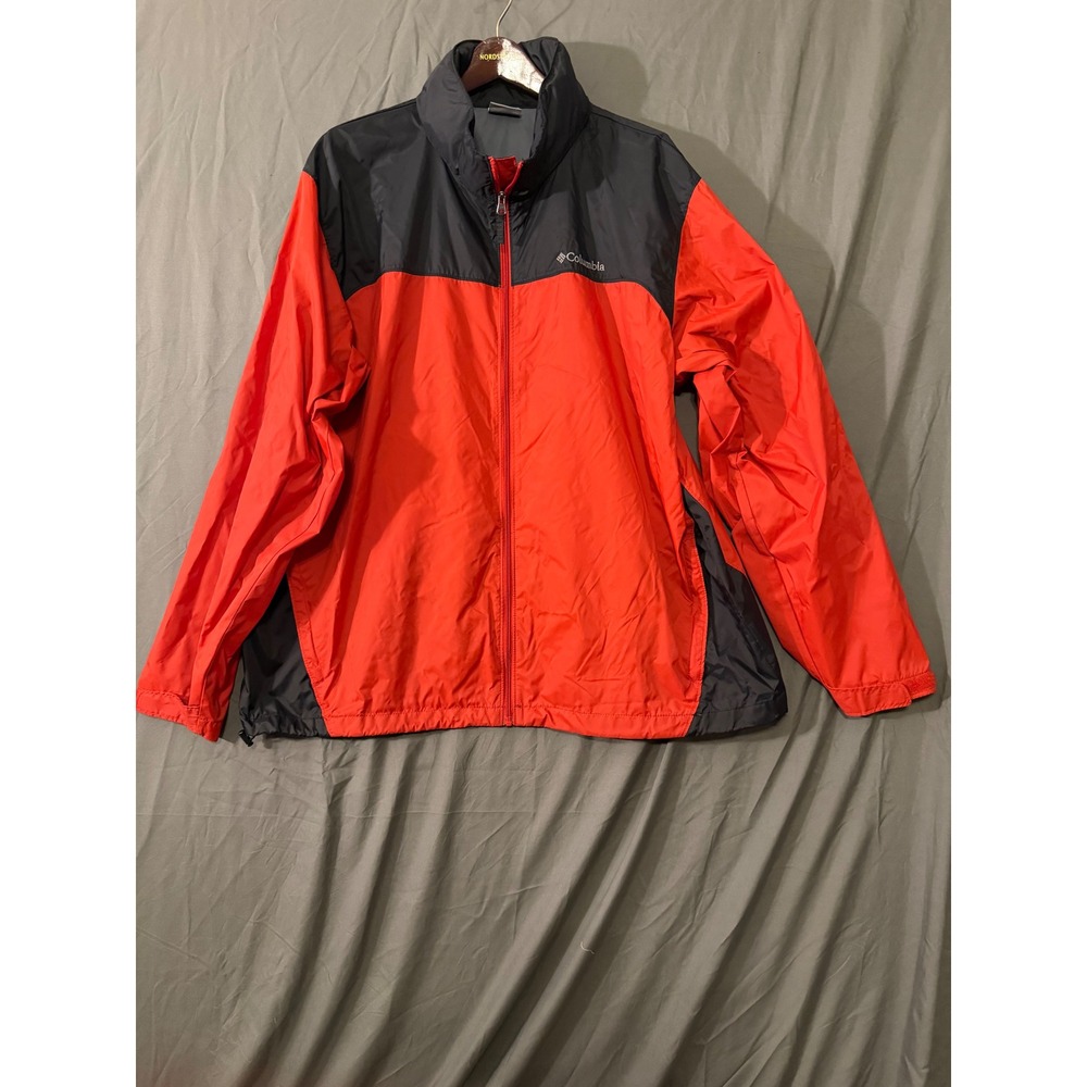 Columbia Mens XXL Red Black Glennaker Lake Rain Jacket Windbreaker WM7675